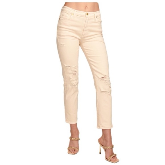 RAMY BROOK Adriana High-Waisted Ripped Jean In Linen Size 24 - Picture 2 of 7